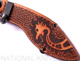 REFERENCE ONLY - RMJ Tactical Custom Valhalla Kukri Fixed Blade Knife, 10.5" Plain Edge 80CRV2 Blade, Leather Sheath
