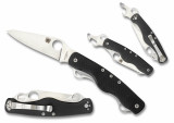 Spyderco Clipitool Standard Folding Knife C208GP Plain Edge Blade Black G-10