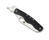 Spyderco Clipitool folding knife multitool with thumb hole - shown screwdriver open presentation side.  Satin 8Cr13MoV stainless steel serrated edge blade.  Black G-10 handle.  Model C209GS.
For reference only.