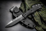 REFERENCE ONLY - TOPS Al Mar Mini SERE Operator AMAR-01 Fixed Blade Knife, 4" 154CM Plain Edge Blade, Black G-10 Handle