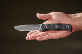 REFERENCE ONLY - TOPS Al Mar Mini SERE Operator AMAR-01 Fixed Blade Knife, 4" 154CM Plain Edge Blade, Black G-10 Handle