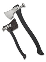 Spyderco Genzow Hatchet Hawk tomahawk - shown out of sheath reverse and in sheath obverse. Satin 5160 steel plain edge head. Black Polymer handle. Model H02.
For reference only.
Spyderco Genzow Hatchet Hawk tomahawk - shown out of sheath reverse and in sheath obverse. Satin 5160 steel plain edge head. Black Polymer handle. Model H02.
For reference only.