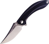Ruike Knives P155-B Folding Knife Satin 3.5" Blade Black G-10 Handle
