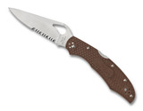 Byrd Cara Cara 2 Folding Knife BY03PSBN2 3.75" Combo Edge Blade Brown FRN Handle