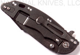 Rick Hinderer Knives XM-18 3.5" Harpoon Spanto folding knife with thumb stud and flipper tab - shown closed lock side.  Black stonewash S35VN stainless steel plain edge blade.  Black G-10 handle with stonewash black lock side.  Model K2552SGD00.