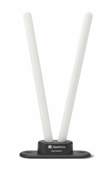 Spyderco Galley V sharpener - shown with rods inserted.  White fine grit ceramic rods.  Black base.  Model 600F.