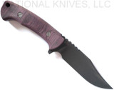 Rick Hinderer Knives The Ranch Bowie Knife Battle Black 3V Blade Burgundy Mcarta