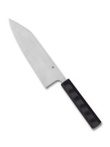 Spyderco Culinary Murray Carter Wakiita Bunka Bocho kitchen knife - obverse shown. Satin CTS-BD1N stainless steel plain edge blade. Black G-10 handle. Model K18GP. Spyderco Culinary Murray Carter Wakiita Bunka Bocho kitchen knife - obverse shown. Satin CTS-BD1N stainless steel plain edge blade. Black G-10 handle. Model K18GP.