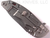 Rick Hinderer Knives XM-18 3.5" Slicer folding knife with thumb stud and flipper tab - shown closed lock side.  Stonewash 20CV stainless steel plain edge blade.  Red G-10 handle with stonewash titanium lock side.  Model K2012SGS00.
