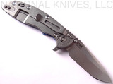 Rick Hinderer Knives XM-18 Spanto Folding Knife, Stonewash 3.5" Plain Edge 20CV Blade, Stonewash Lockside, Blue G-10 Handle - Tri-Way Pivot