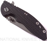 Rick Hinderer Knives XM-18 Spanto Folding Knife, Working Finish 3.5" Plain Edge 20CV Blade, Working Finish Lockside, Black G-10 Handle - Tri-Way Pivot