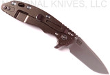 Rick Hinderer Knives XM-18 Spanto Folding Knife, Stonewash 3.5" Plain Edge 20CV Blade, Anodized Bronze Lockside, Flat Dark Earth G-10 Handle - Tri-Way Pivot