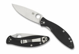 Spyderco Astute Folding Knife C252GP 3.02" Plain Edge Blade Black G-10 Handle