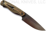 Emerson Knives Hard Use Camp Knife HUCK-SF, Satin Plain Edge 154CM Blade, Maple Richlite Handle, Leather Sheath