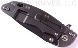 Rick Hinderer Knives XM-18 3.5" Spanto folding knife with thumb stud and flipper tab - shown closed lock side.  Battle Black 20CV stainless steel plain edge blade.  Red G-10 handle with Battle Black lock side.  Model K2002SGDSW.