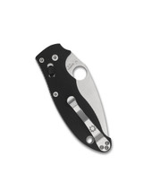 Spyderco Manix 2 folding knife with thumb hole - shown closed pocket clip side.  S30V stainless steel plain edge blade.  Black G-10 handle.  Model C101GP2.