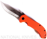 Emerson Knives Appalachian SFS Folding Knife, Satin 3.6875" Partially Serrated 154CM Blade, Orange G-10 Handle, Emerson "Wave" Opener