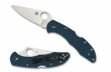 Spyderco Delica 4 Knife C11FPK390 2.9" Plain Edge K390 Blade Blue FRN Handle