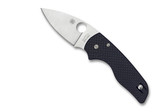 Spyderco Lil' Native Sprint Run folding knife with thumb hole - shown open presentation side.  Satin S90V stainless steel plain edge blade.  Black carbon fiber handle.  Model C230CF90VP.
For reference only.