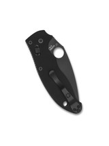Spyderco Manix 2 folding knife with thumb hole - shown closed pocket clip side.  Black S30V stainless steel plain edge blade.  Black G-10 handle.  Model C101GPBBK2. Spyderco Manix 2 folding knife with thumb hole - shown closed pocket clip side.  Black S30V stainless steel plain edge blade.  Black G-10 handle.  Model C101GPBBK2.