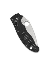 Spyderco Manix 2 Lightweight folding knife with thumb hole - shown closed pocket clip side.  CTS-BD1N stainless steel plain edge blade.  Black FRCP handle.  Model C101PBK2. Spyderco Manix 2 Lightweight folding knife with thumb hole - shown closed pocket clip side.  CTS-BD1N stainless steel plain edge blade.  Black FRCP handle.  Model C101PBK2.