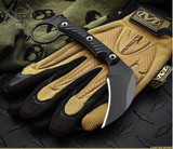 RMJ Tactical Korbin Karambit Blackout Fixed Blade Knife, Black 3" Plain Edge Nitro-V Blade, Black G-10, Kydex Sheath