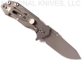 Rick Hinderer Knives Half Track Slicer Folding Knife, Working Finish CPM-20CV Plain Edge Blade, Working Finish Lock Side, Black G-10 - Tri-Way Pivot