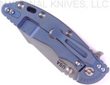 Rick Hinderer Knives XM-18 Harpoon Spanto Folding Knife, Working Finish 3.5" Plain Edge CPM-20CV Blade, Battle Blue Lockside, Blue G-10 Handle - Tri-Way Pivot