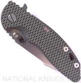 Rick Hinderer Knives XM-18 Harpoon Spanto Folding Knife, Stonewashed 3.5" Plain Edge CPM-20CV Blade, Stonewashed Bronze Lockside, OD Green - Black G-10 Handle - Tri-Way Pivot