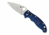 Spyderco Manix 2 Folding Knife C101PBL2 Plain Edge CTS-BD1N Blade Blue FRCP