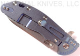 Rick Hinderer Knives XM-24 Sheepsfoot folding knife with thumb stud and flipper tab - shown closed lock side.  Stonewash 20CV stainless steel plain edge blade.  Blue - black G-10 handle with stonewash blue lock side.  Model K3073SGS00.
