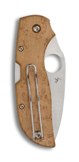 Spyderco Chaparral Folding Knife C152WDP PlainEdge XHP Blade Birdseye Maple Wood