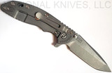 Rick Hinderer Knives XM-18 Spanto Folding Knife, Working Finish 3.5" Plain Edge S45VN Blade, Working Finish Lockside, FDE G-10 Handle - Tri-Way Pivot