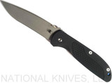 Rick Hinderer Knives Firetac Recurve Folding Knife, Working Finish 3.5625" Plain Edge 20CV Blade, Battle Blue Lockside, Black G-10 Handle - Tri-Way Pivot