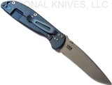 Rick Hinderer Knives Firetac Recurve Folding Knife, Working Finish 3.5625" Plain Edge 20CV Blade, Battle Blue Lockside, Blue G-10 Handle - Tri-Way Pivot