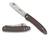 Spyderco Roadie Slipit Folding Knife C189PBN Plain Edge N690Co Blade Brown FRN