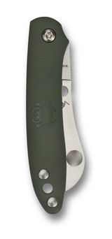 Spyderco Roadie Slipit Folding Knife C189PGR Plain Edge N690Co Blade Green FRN