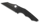 Spyderco Yojumbo folding knife with thumb hole - shown open presentation side.  Black S30V stainless steel plain edge blade.  Black G-10 handle.  Model C253GPBBK.