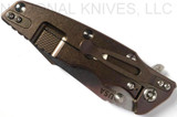 Rick Hinderer Knives Eklipse Harpoon Spanto folding knife with thumb stud and flipper tab - shown closed lock side.  Stonewash 20CV stainless steel plain edge blade.  Black G-10 handle with stonewash bronze lock side.  Model K40442SGS00.