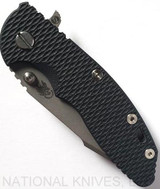 Rick Hinderer Knives XM-18 SKINNY Harpoon Spanto Folding Knife, Working Finish 3.5" Plain Edge 20CV Blade, Working Finish Lock Side, Black G-10 Handle - Tri-Way Pivot