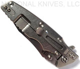 Rick Hinderer Knives Eklipse Tanto folding knife with thumb stud and flipper tab - shown closed lock side.  Stonewash 20CV stainless steel plain edge blade.  Black G-10 handle with stonewash lock side.  Model K40042SGS00.