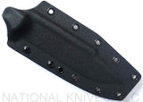 Rick Hinderer Knives FieldTac 6.0 Harpoon Spanto fixed blade knife - black Kydex sheath only obverse.  Stonewash Nitro-V stainless steel plain edge blade.  Burgundy Micarta handle.  Model KFTAC60KYSH.
