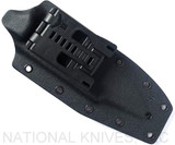 Rick Hinderer Knives FieldTac 6.0 Harpoon Spanto fixed blade knife - black Kydex sheath only reverse.  Stonewash Nitro-V stainless steel plain edge blade.  Burgundy Micarta handle.  Model KFTAC60KYSH.