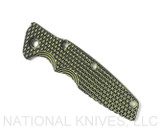 Rick Hinderer Knives Textured G-10 handle scale to fit Eklipse 3.5" - shown obverse.  Yellow and black. 