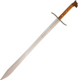 Condor Tool and Knife German Grosse Messer Sword - shown out of sheath obverse.  1075HC steel plain edge blade.  Wood handle.  Model CTK1019-32HC.