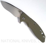 Rick Hinderer Knives XM-18 Recurve Knife Stonewash 3.5" 20CV Blade OD G-10