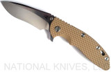 Rick Hinderer Knives XM-18 Recurve Knife Stonewashed 3.5" 20CV Blade Coyote G-10