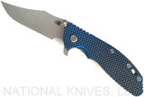 Rick Hinderer Knives XM-24 Bowie Knife WF 4" 20CV Blade WF L/S Blue-Black G-10