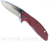 Rick Hinderer Knives XM-18 Spanto Stonewash 3.5" S45VN Stonewash L/S Red G-10