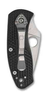 Spyderco Ambitious Lightweight Knife C148PBK Plain Edge Blade Black FRN Handle